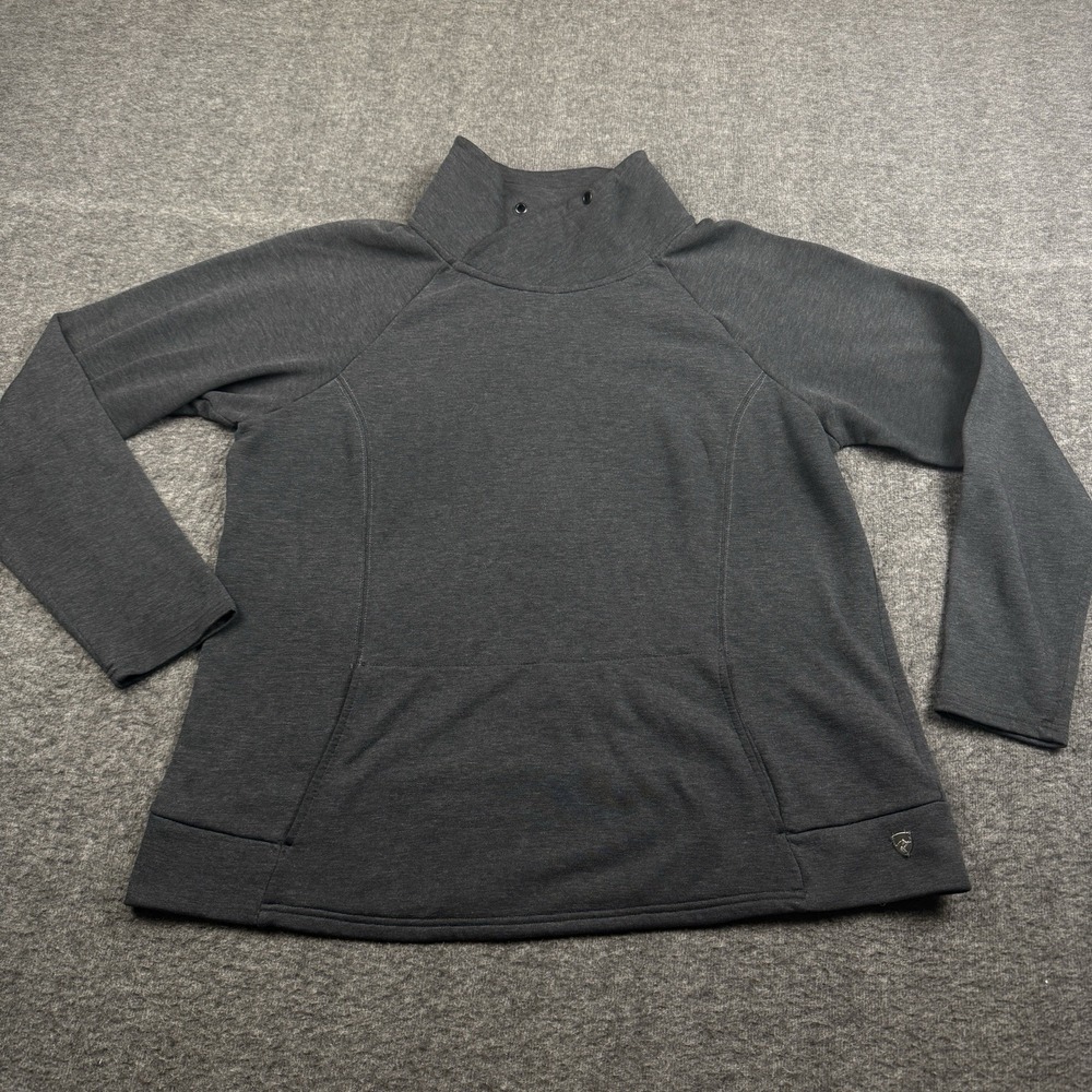 Kuhl‎ Sweatshirt Womens XL Gray Freethinkr Fleece Pullover Mock Neck Gorp Hiking
